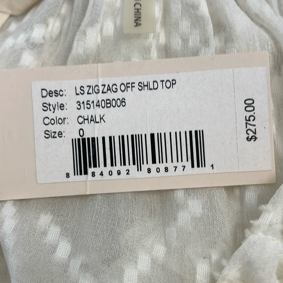 Rebecca Taylor off the shoulder long sleeve sheer ruffle bottom - Picture 8 of 8